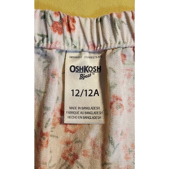 Carters Girls Floral Linen Blend One Piece Jumpsuit Size 12 - Picture 3 of 5